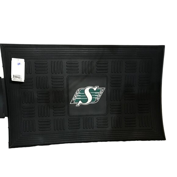 Saskatchewan Roughriders Floor Mat Heavy Duty Licensed Vinyl 30"x17" Fanmat - Picture 1 of 8